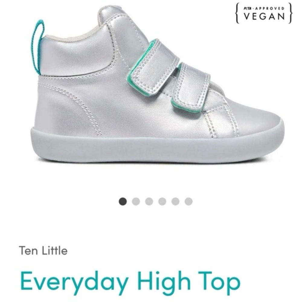 Ten Little Silver Everyday Hightop Unisex Vegan Sneakers 7.5
